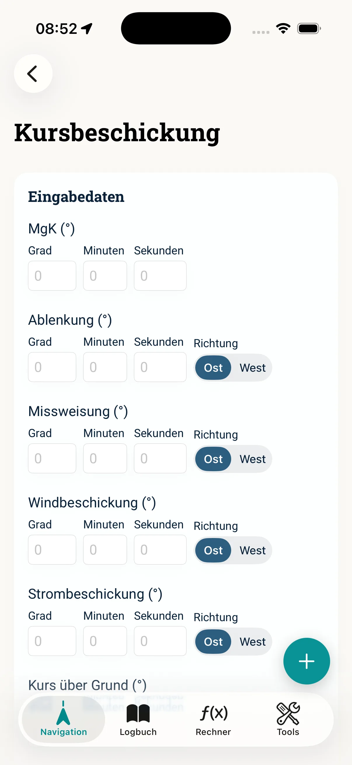 NauticCalc App-Screenshot