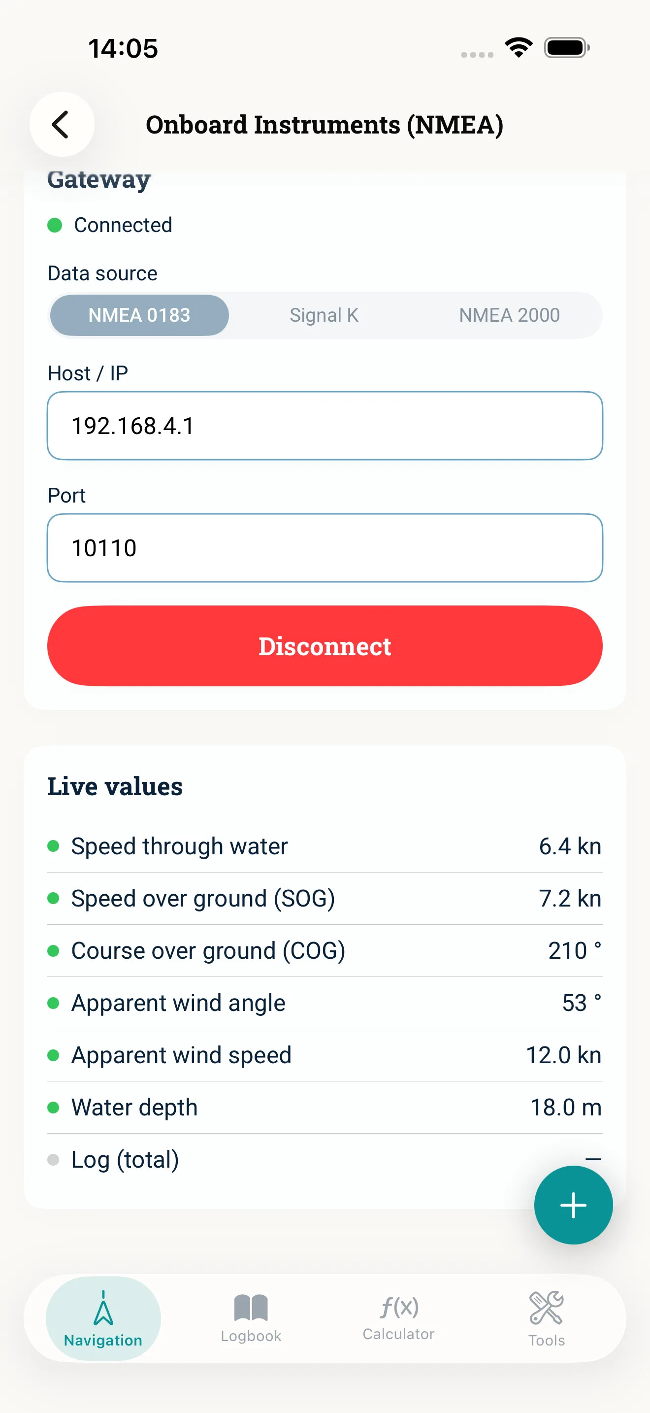 NauticCalc app screenshot