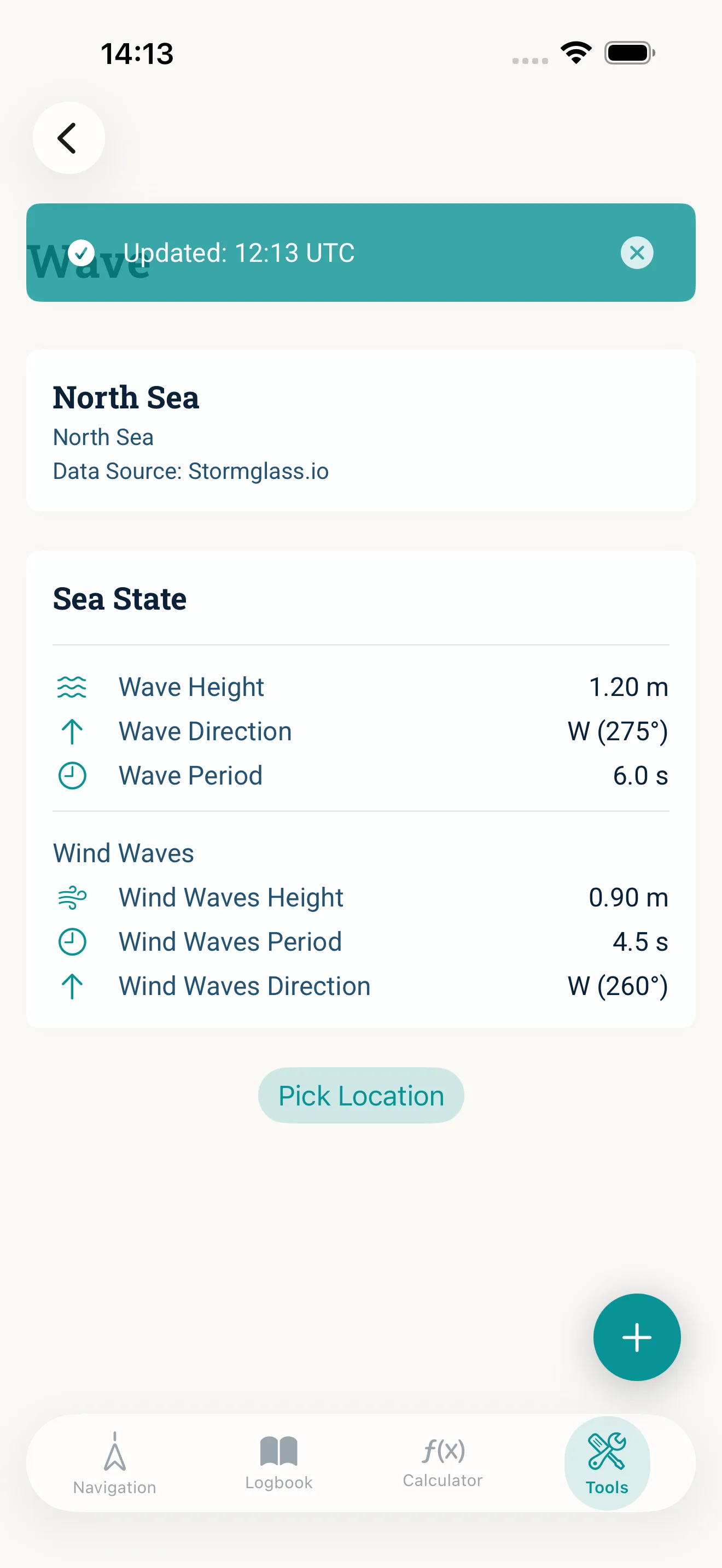 Weather data on board: waves and swell
