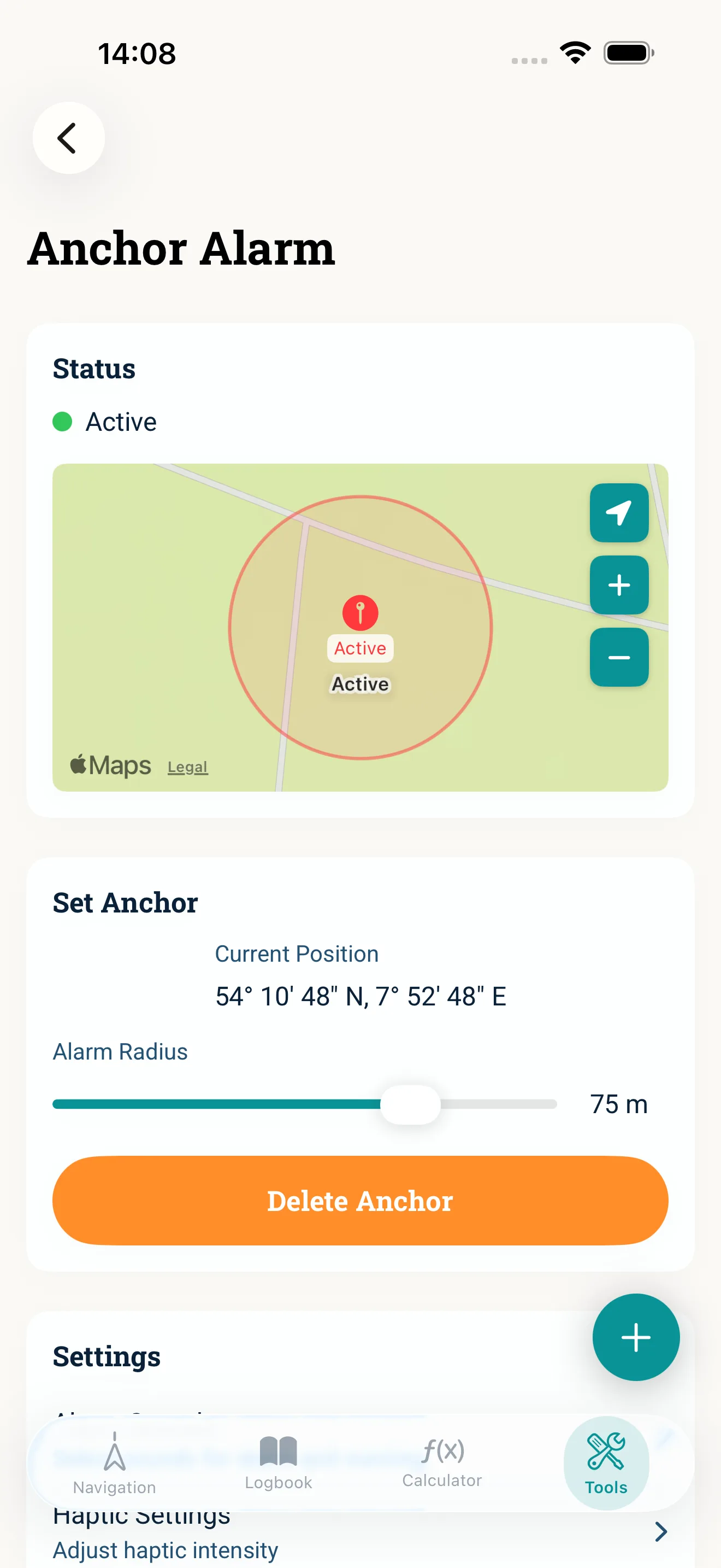 Anchor alarm