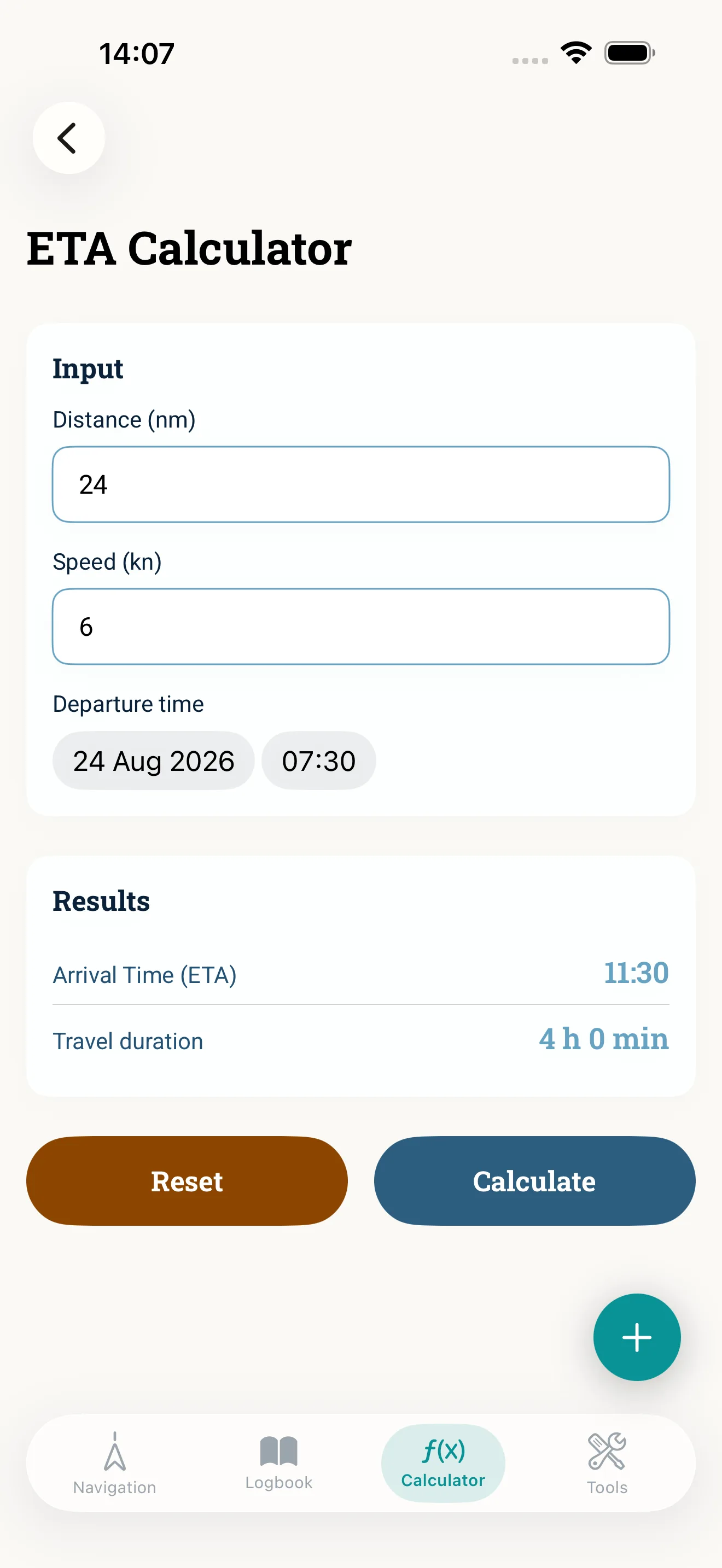 ETA calculator