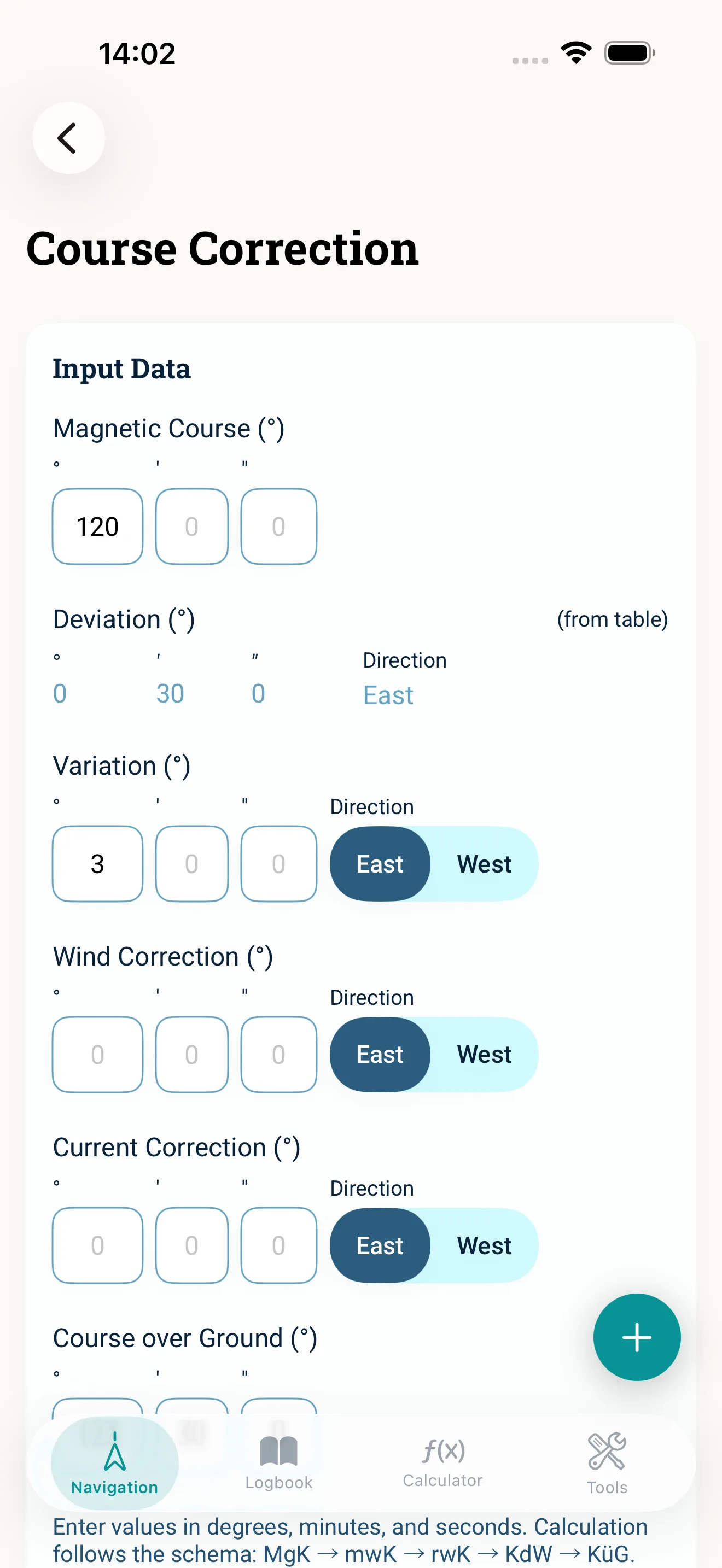 Compass correction